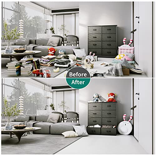 Yitahome Fabric Dresser For Bedroom, Tall Storage Dresser With 8 Drawers, Black Dresser & Chest Of Drawers, Storage Drawer Organizer For Closet, Bedroom, Living Room(Black Grey) #TOP6