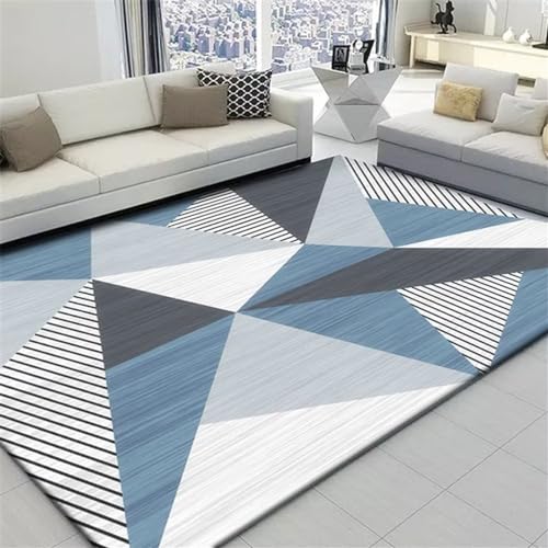 Tapis 160X200cm géométrie moderne pour terrasse et chambre d'ado