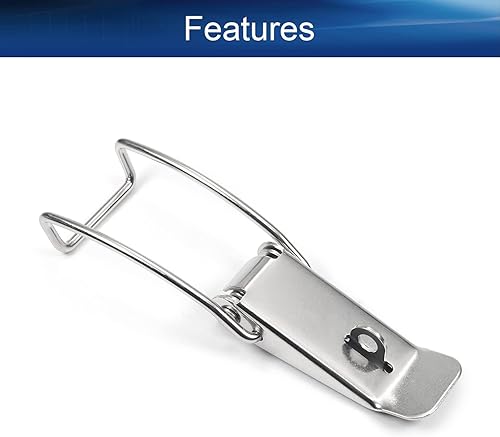 Miniatura 3 de Yinpecly 4 cerrojos de palanca con resorte de 4.665in4.67 pulgadas, acero inoxidable 201, cerraduras con resorte de acero inoxidable, accesorios