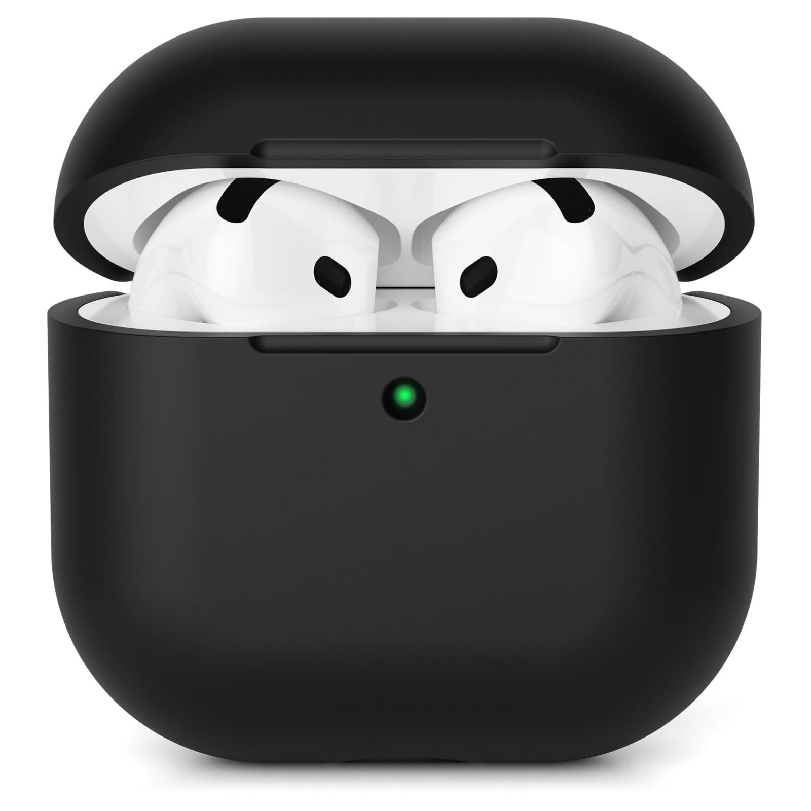 Custodia Compatibile con AirPods 4 (2024) Custodia Case, Case Protettiva Antiurto Antiscivolo in Silicone per AirPods 4a Generazione Cover Custodia, LED Frontale Visibile, Nero