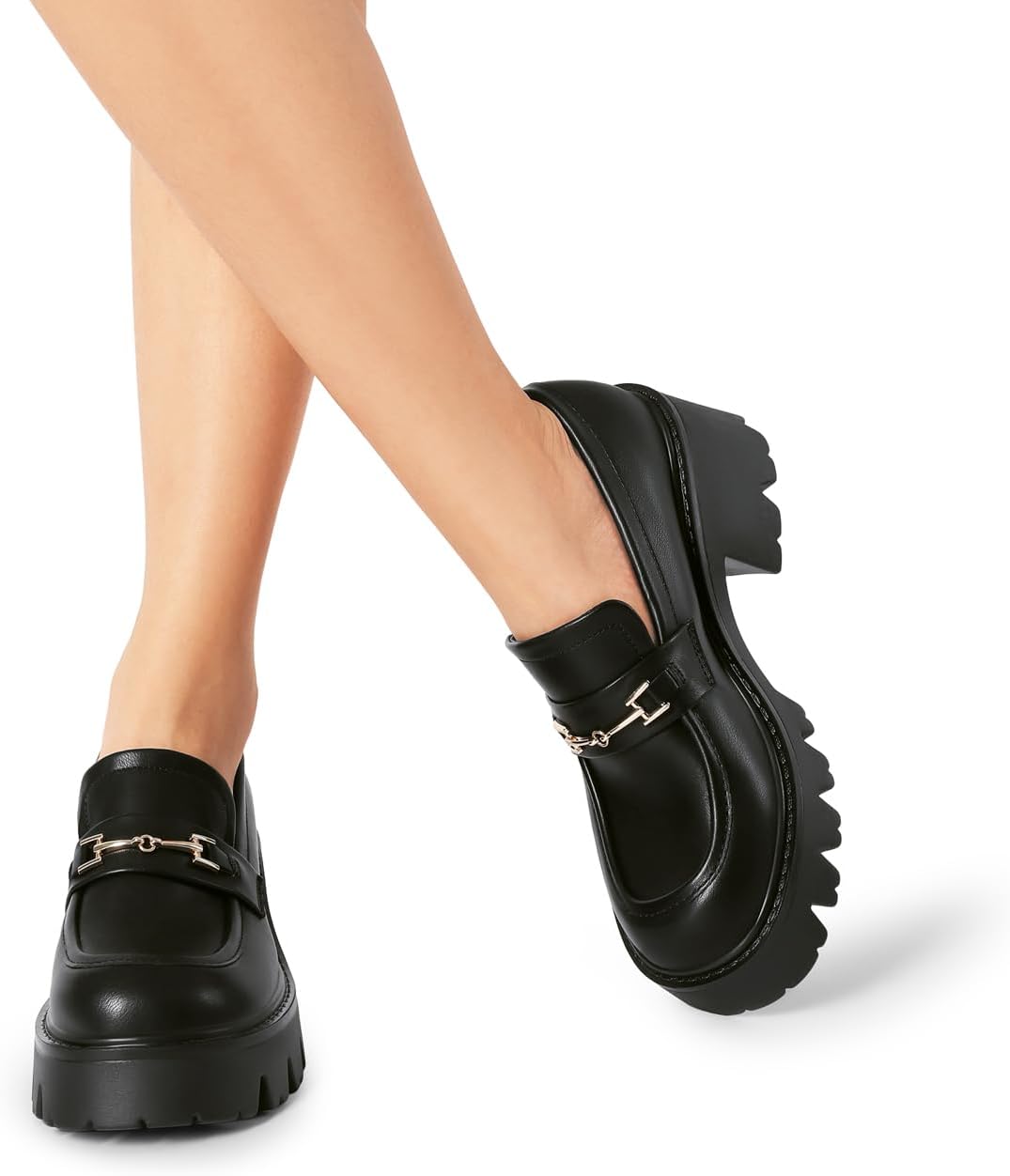 DREAM PAIRS Women Loafers Platform Chunky Heel Slip On Lug Sole Casual Dressy Office Business Shoes - Image 8