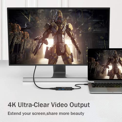 image for USB C Hub, QGeeM 5 in 1 USB C to HDMI 4K Adapter, USB C to USB 3.0, Ty