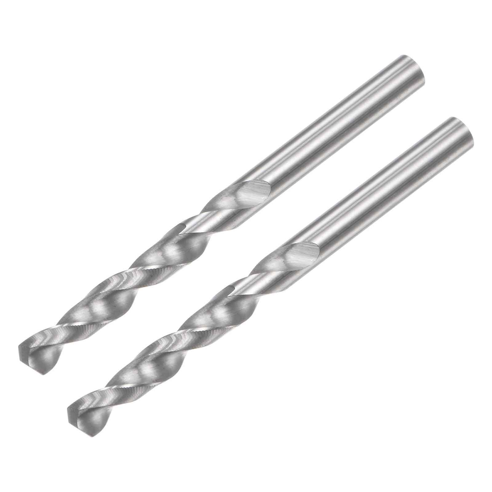 YOKIVE 2 Pcs Solid Carbide Drill Bits, 3mm C2/K20 Tungsten Carbide Tipped 118° Standard Point, Great for Iron, Metalworking, Stainless Steel, Aluminum