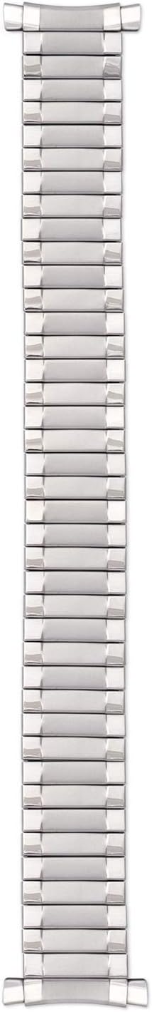 Speidel Men’s Twist-O-Flex Stainless Steel Stretch Metal Replacement Expansion Watch Band with Self-Adjusting Straight or Curved Ends for 16mm 17mm 18mm timepieces