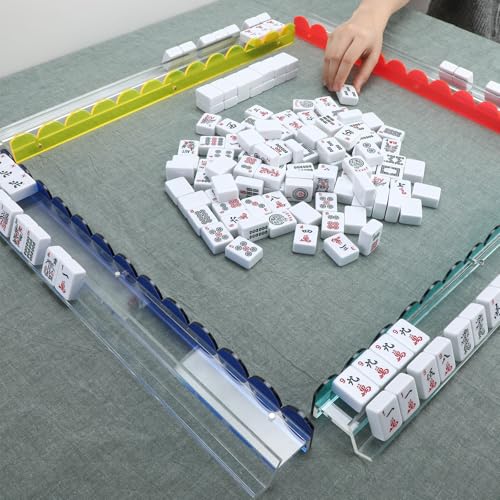 Set 4 soportes y empujadores para fichas Mahjong acrílico miniatura 6