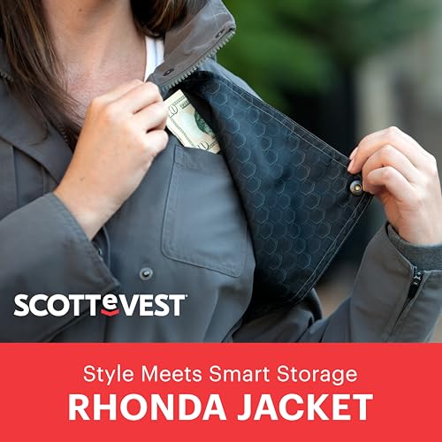 SCOTTeVEST Rhonda Jacket for Women - 20 Hidden Pockets - Water Repellent Trench Coat for Travel & More4