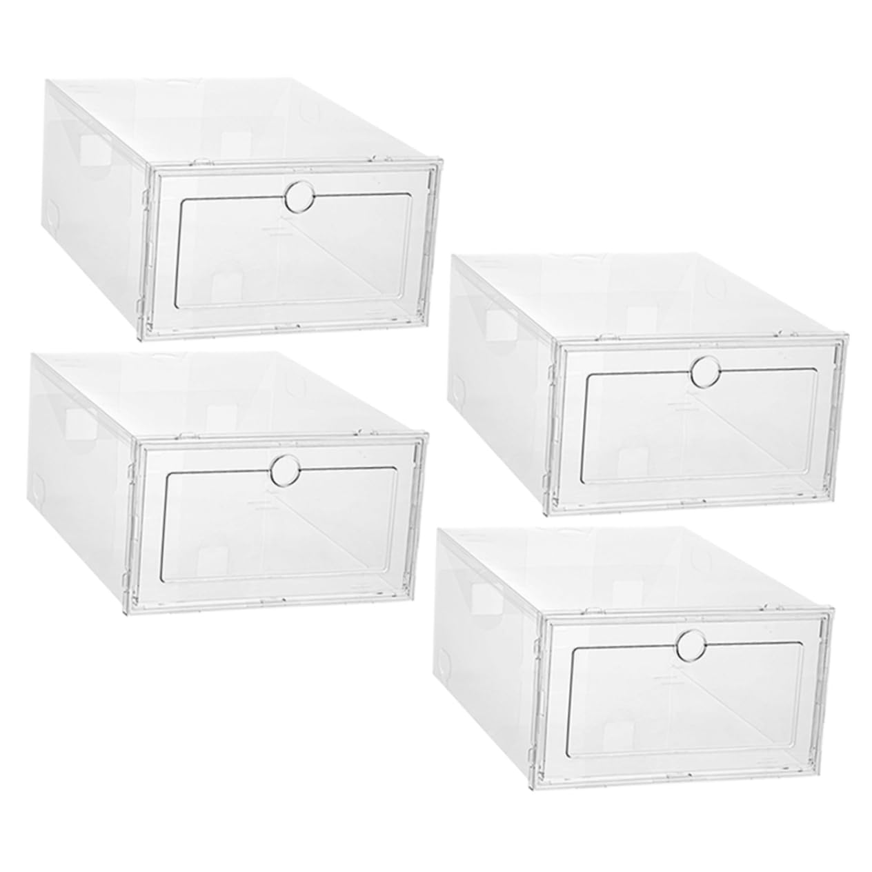 Boîtes de rangement transparentes et empilables pour chaussures gain de place