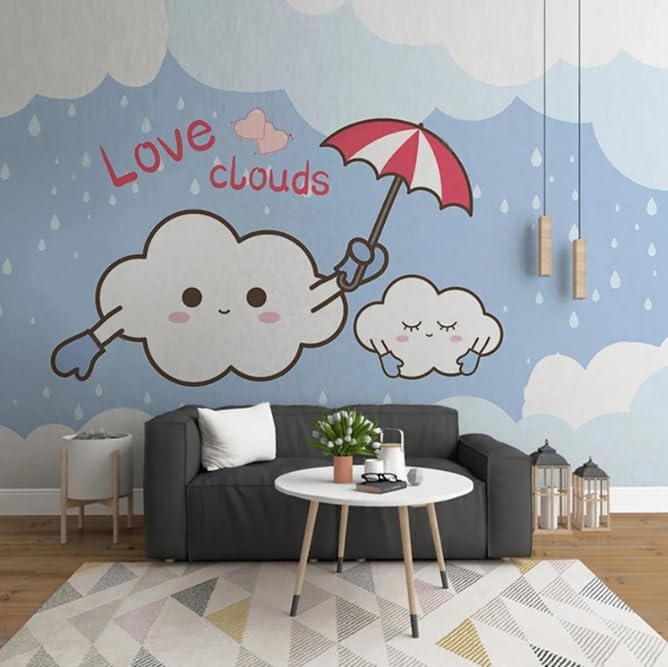 Fond d'écran nuage pour de doux rêves dans la chambre d'enfant 3D - 3
