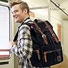 VARLIVOO Retro Hombre Mochila Estudiante Mochila 15,6" Portátil Universitaria Mochila de Hombre Viajar Colegio Cámping Lona Negro #1