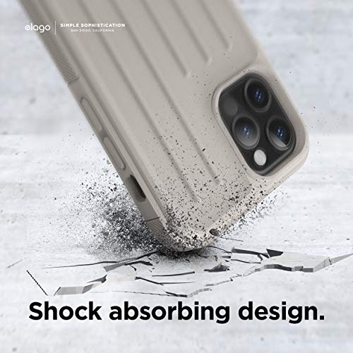 Elago Protective Armor Case Compatible With Iphone 12 And Compatible With Iphone 12 Pro 6.1 Inch (Stone) - Shock Absorbing Design, Durable Tpu, Wireless Charging Supported #TOP5