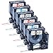 6x MarkField Kompatibel 12mm x 7m Schriftband als Ersatz für Dymo D1 Etikettenband Selbstklebendes, Schriftbänder für Dymo LabelManager 160 210D 360D 280 420P 500TS Labelpoint 250 150 450 Duo