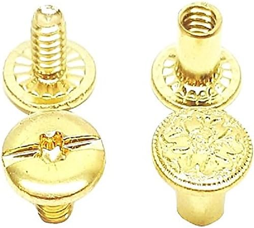 50 Pack of 3/8" Premium Solid Brass Floral Chicago Screw Fasteners