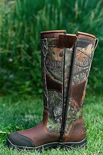 GOODVILLE PreyMaster Men's Waterproof Snake Boots - Puncture and Slip-Resistant, Knee High Pull On Snake Shoes for Men - 17 Inches Height, Comfortable Rubber sole, Premium Breathable Leather with Mossy Oak Camo, Made with SnakeGuard Extreme Material, Hunting Boot with Zipper2