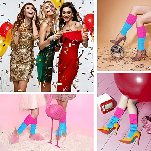 image for v28 Women Juniors 80s Eighty's Ribbed Leg Warmers for Party Sports (Mi