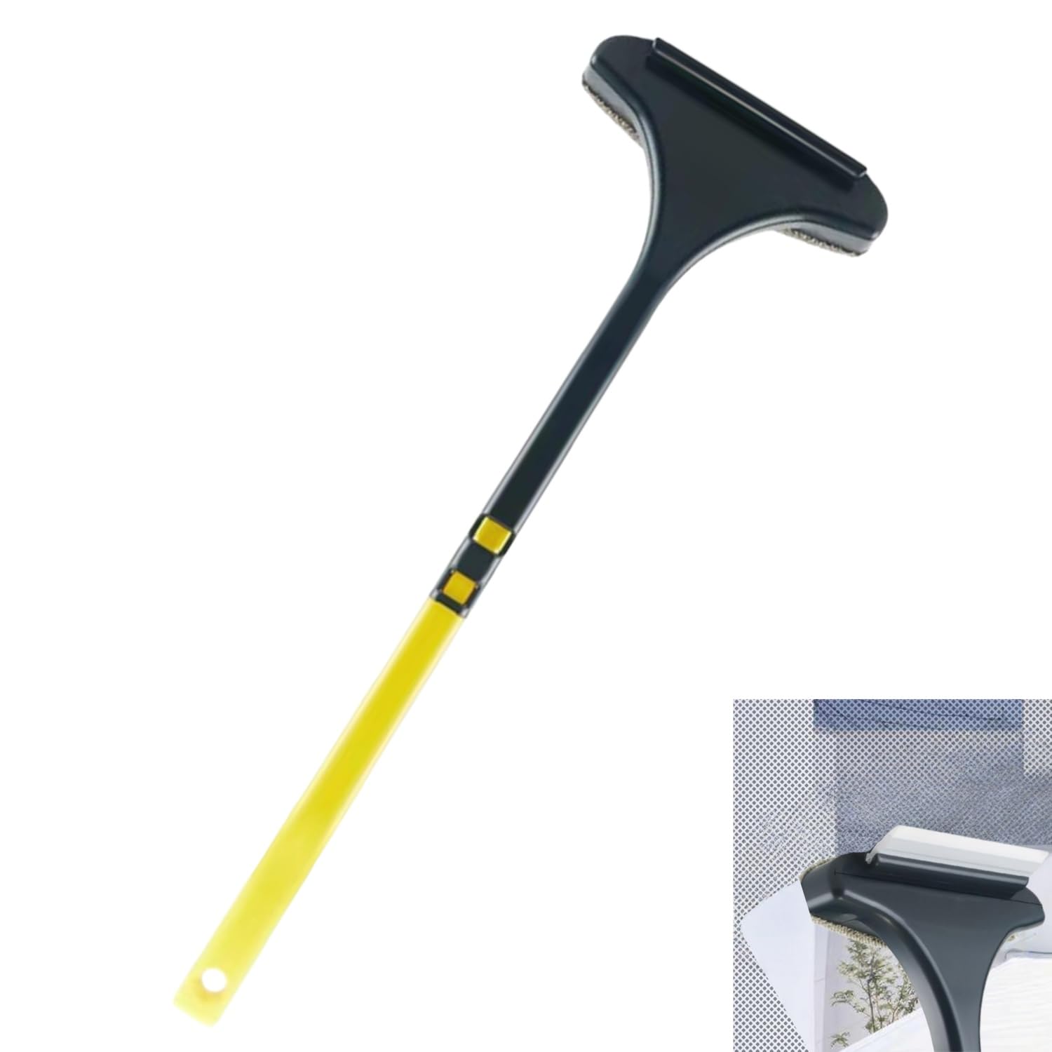 Window Cleaner Brush,2-in-1 Window Cleaning Equipment for Home with Extendable Window Cleaning Pole,Window Cleaning for Outdoor Indoor Use