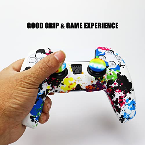 Image of Silicone Skin for PS5, Anti-Slip Shell Cover Case with 10 Joystick Grips for PlayStation 5 Controller (#17)