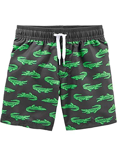 Simple Joys By Carter's Toddler Boys' Swimsuit Trunk And Rashguard Set, Green, Alligator, 4T #TOP2