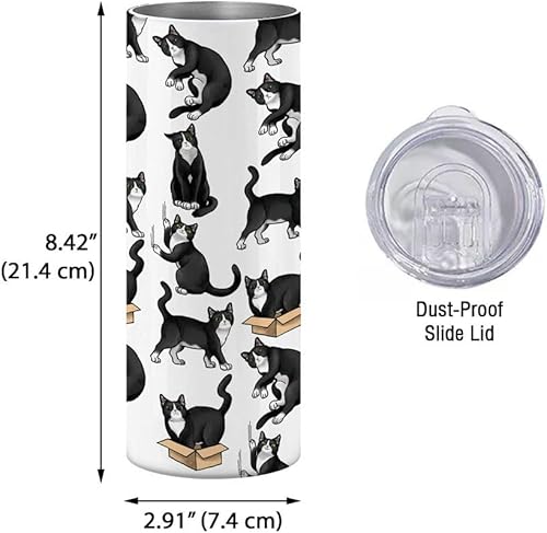 Miniatura 3 de WIRESTER Vaso recto de acero inoxidable de 20 onzas con tapa y popote de plástico, vaso de viaje para bebidas frías y calientes, posturas divertidas