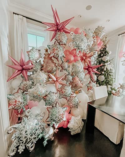 Image of 3pcs 26inch 3D Explosion Star foil balloon, Candy Pink Foil Cone star burst Balloons for Birthday Wedding New Year Party Event