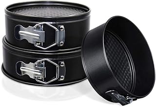 XGzhsa Moulle à gâteau rond haut, Moule à Gàteau Rond à Charnière Réglable, 3 moules anti-fuite antiadhésifs avec fond amovible et pinces à dégagement rapide pour gâteaux (18 cm, 20 cm, 22 cm)