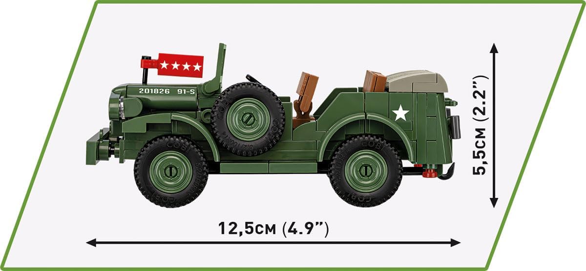 COBI Historical Collection WWII Dodge WC-56 Command Car Building Set, 208 Pieces