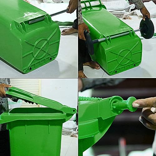 Image of Nilkamal Manual-Lift Garbage Waste Dustbin with Wheels (240 LTR, Green)