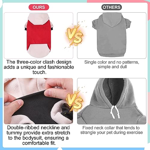 Image of BEAUTYZOO Fleece Dog Hoodie Sweatershirt with Pocket and Leash Hole, Stretchy Small Medium Large Sized Dogs Clothes for Fall Winter Cold Days, Color Designer Warm Dog Jackets,French Bulldog Coats