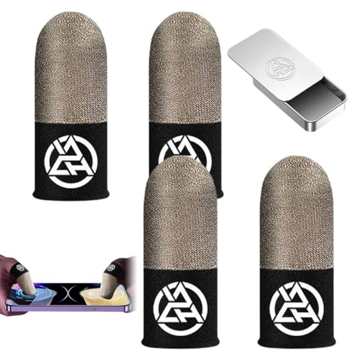 Image of ZORBES 4Pcs Silver Fiber Gaming Finger Sleeves for PUBG Mobile Games