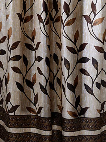 Image of Home Sizzler 1 Piece Eyelet Polyester Long Door Curtain - 9 ft, Brown
