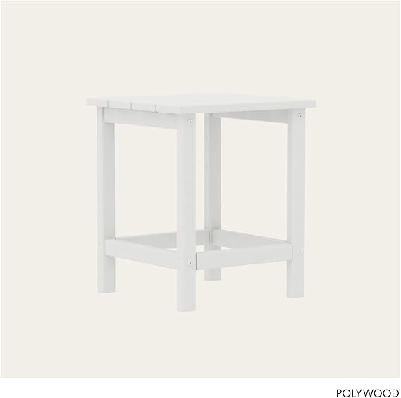 POLYWOOD Long Island 18 Side Table, White