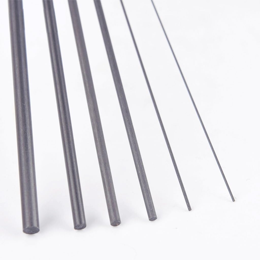 Zestaw 5 prętów z włókna węglowego do samolotu RC - lekki, o wysokiej wytrzymałości, odporny(0.5x200mm)