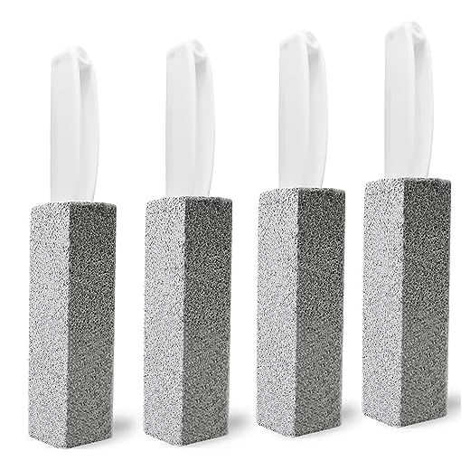 Comfun Pumice Stone for Cleaning Toilet Bowl with Handle, Pumice Stick Pumice Scouring Pad for Cleaning, 4 Pack
