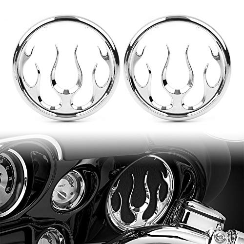 Cubierta cromada para parlante Zhisheng Flame para Harley miniatura 3