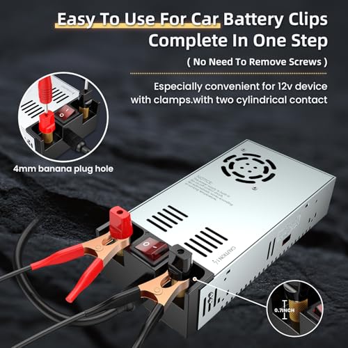 Anbull New Version 110V AC to 12V DC Converter, with ON/Off Switch,Pure Copper Terminals 12V DC Adapter Transformer, Max 50A 600W Power Supply,Upgraded Circuit Board