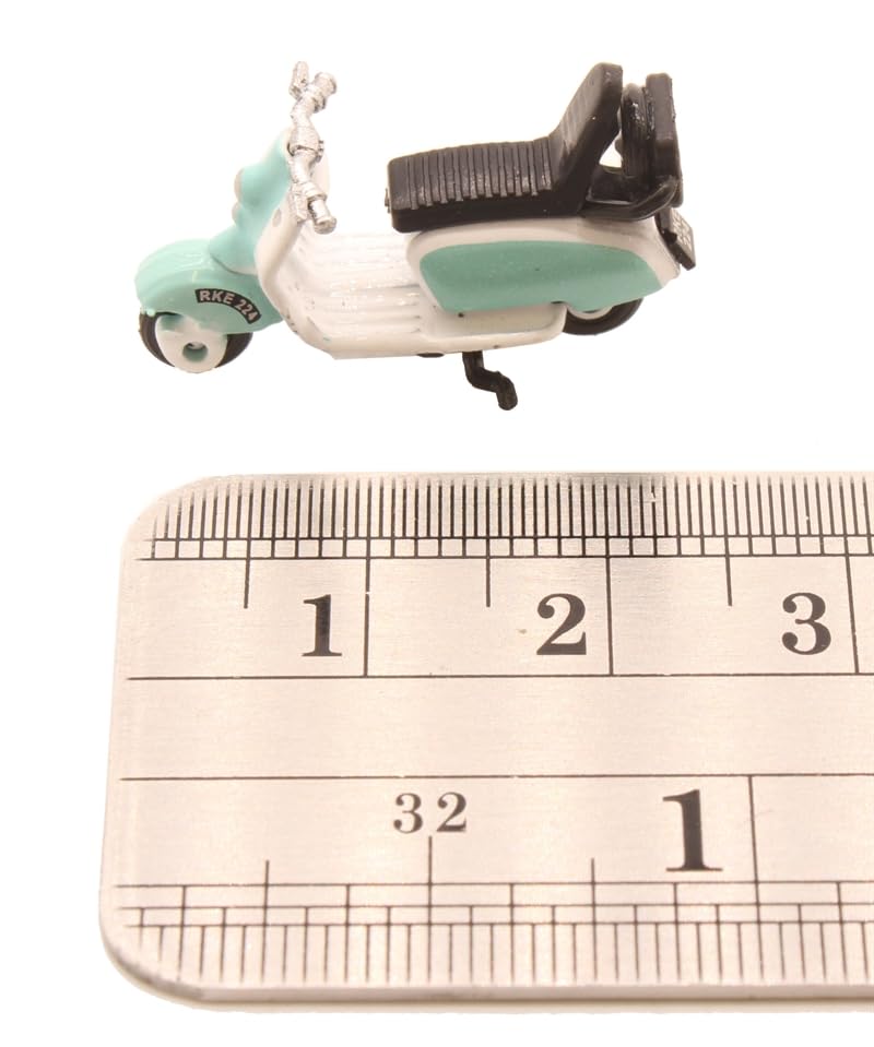 Scooter Oxford Diecast 1960s Azul y Blanco 1:76 miniatura 4