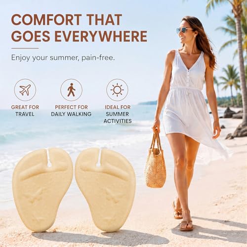 Image of Handepo 3 Pairs Apricot Black Clear Gel Pads for Thong Sandals Toe Protectors Metatarsal Forefoot Cushion Inserts Foot Pads Non Slip Cushion for Sandals Thong Post Protector