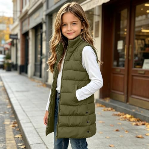Puffer Vest Girls Zip Up Quilted Lightweight Puffy Coats for 3-14 Years - image 6