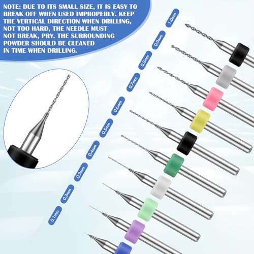 Image of Zhehao 59 Pieces Hand Drill Bits Set Include 49 Pcs Metal Pin Vise Hand Drill Micro Mini Twist Bits and 10 Pcs Tungsten Carbide PCB Rotary Tools for Resin Polymer DIY Jewelry Making Carving(Blue)
