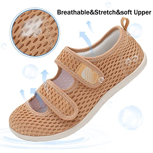 Besroad Womens Extra Wide Breathable Sneakers Mens Walking Shoes Lightweight Casual Sandals For Beach Yoga Diabetic Gold 12-13 Women/9.5-10.5 Men #TOP3