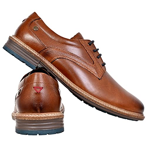 Image of Hx London Men's Leather Lace-Up Derby Uniform Dress Shoes