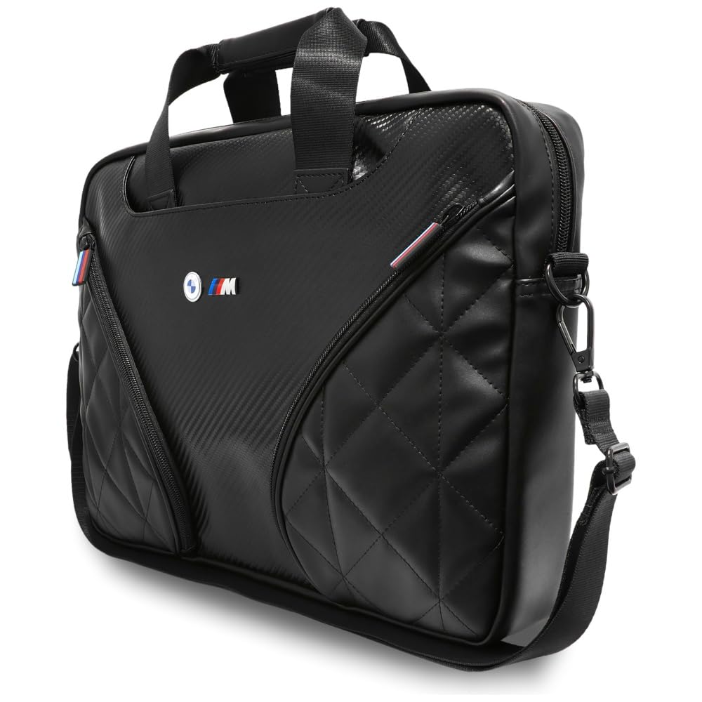 CG MOBILE BMW Carbon Pocket & Metal Logo Tasche 16 Zoll (Schwarz)