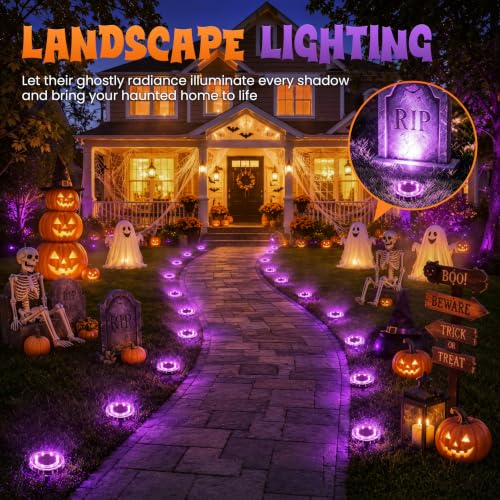 SOLPEX Halloween Solar Lights Outdoor, Halloween Decorations 10 Pack Purple - image 3