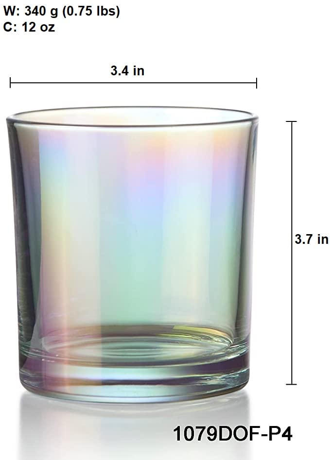 KING CRYSTAL Set of 4 Crystal Trumbler Glass | 12 oz Drinking Glasses | Drinkware Kitchen Glasses for Cocktail, Iced Coffee, Beer, Ice Tea, Whiskey, Water, Drinking Glasses | Dishwasher Safe.