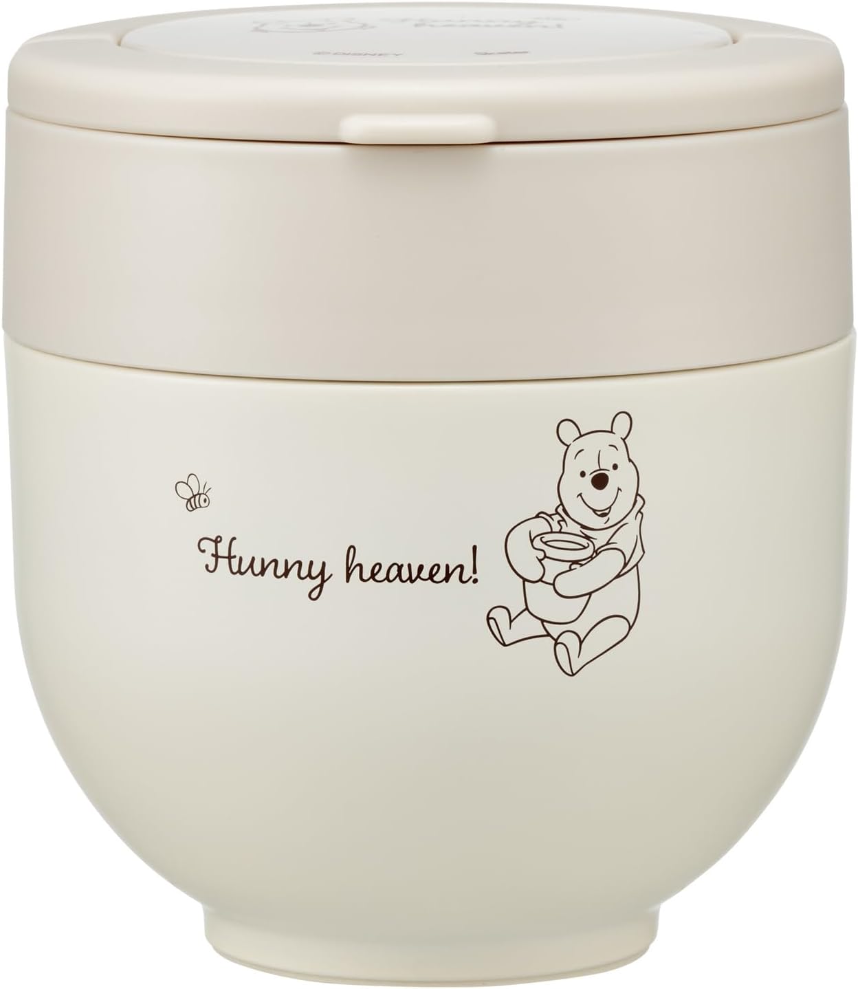 Skater LDNO6-A Insulated Lunch Box, Rice Shape, 18.2 fl oz (540 ml), Women's, 2 Tiers, Lunch Jar, Folding Handle, Disney Winnie the Pooh, Simple Logo