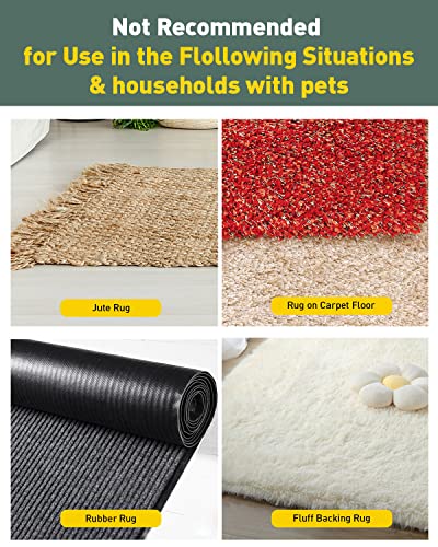 Esthello Rug Pad Gripper, Non-Slip Washable Grippers For Rug, Anti Curling Rug Pads, Reusable Carpet Tape Make Corner Flat, 4 Pack Rug Tape Stickers For Area Rug, Hardwood Floor, Tile #TOP1