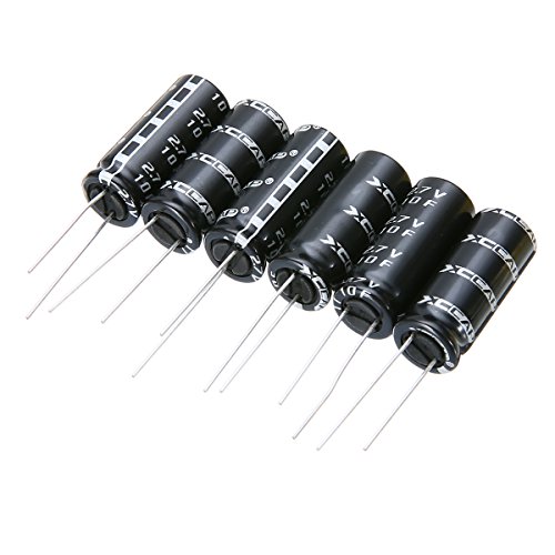 6pcs 2.7V 10F Cylindrical Ultra Super Farad Capacitor High Power Supply Electric Supercap For Meter MP3 Car Audio 26 * 10mm