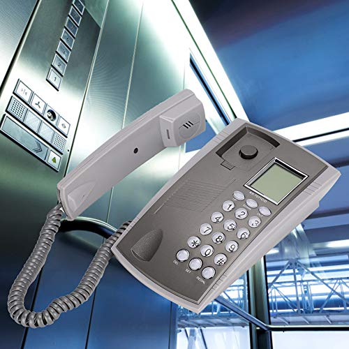 Teléfono de pared con cable y pantalla LCD gris miniatura 7