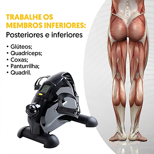 Mini Bike Ergométrica Preta Fisioterapia Simulação Bicicleta Portátil Pro
