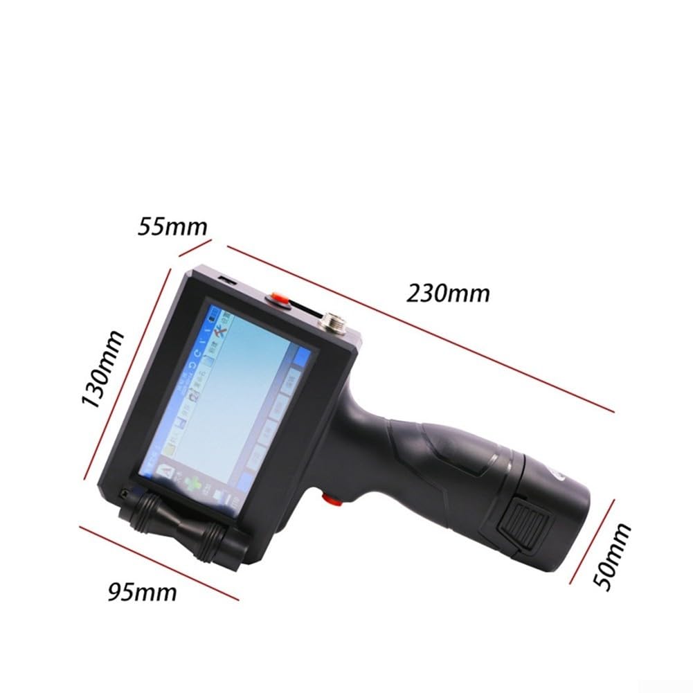 Stampante portatile a getto di inchiostro, touchscreen da 4,3 pollici per metallo legno vetro tessuto cartone, macchina di codifica 300-600DPI per codice QR numero lotto logo