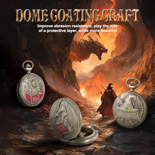 Image of Kabinka D&D Dice Set with Pocket Watch Shell, 7-Piece Polyhedral Set, Perfect for Dungeons and Dragons, Role Playing Dice Accessory (DM, Bronze)